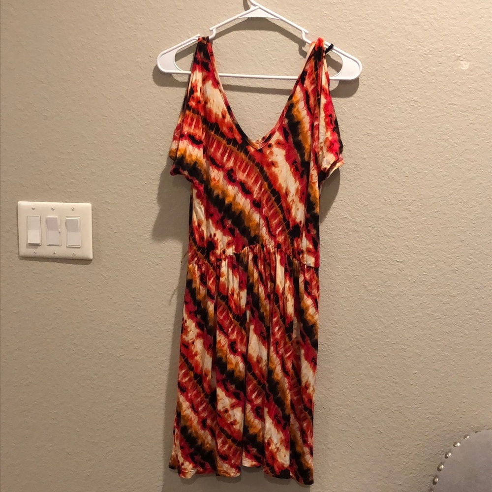 Orange and Black Tie-Dye Dress
